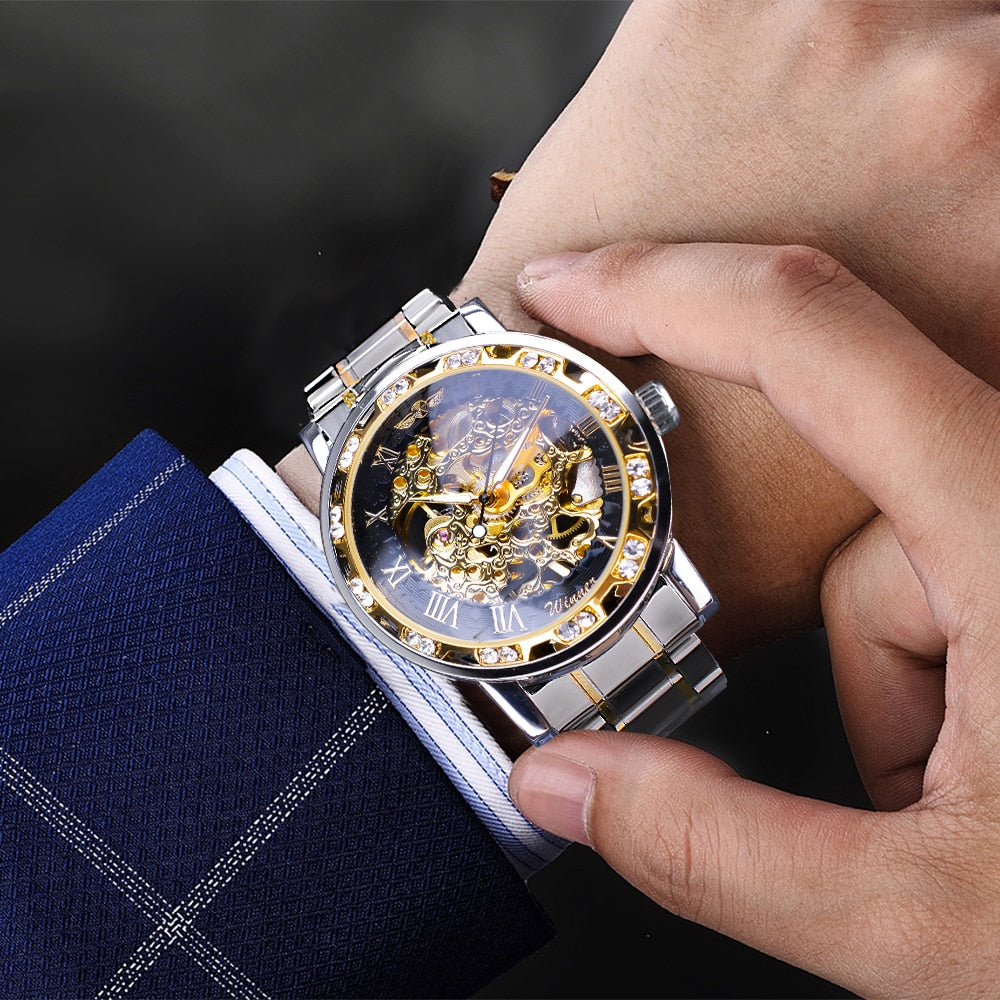 Best Top Luxury brand Mechanical Skeleton Wristwatch