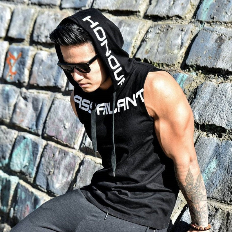Trendy Fitness Clothes for Casual Comfort Mens Cotton Hoodie fitness bodybuilding tank top men Trend Tees Shirt Casual vest