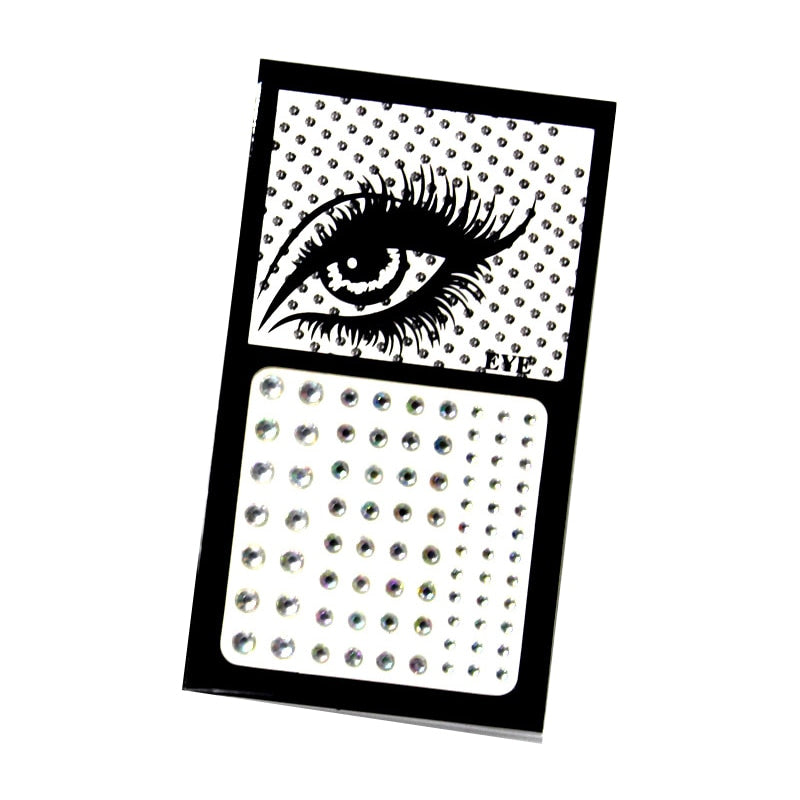 3D Crystal Sticker Music Festival Face Trendy Shiny Acrylic Drill Sticker Masquerade Face Decoration Temporary Tattoo Sticker