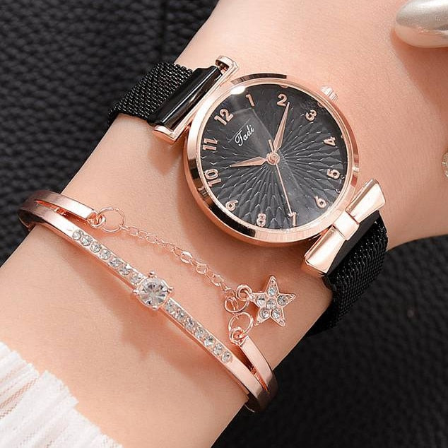 Luxury Women Bracelet Quartz Watches For Women Ladies Sports Dress Pink Dial Wrist Watch Clock Relogio Feminino