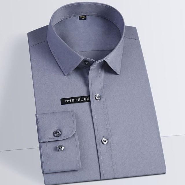 Men's Regular-fit Long Sleeve Stretch Easy Care Shirt Formal Business Office/Working Wear