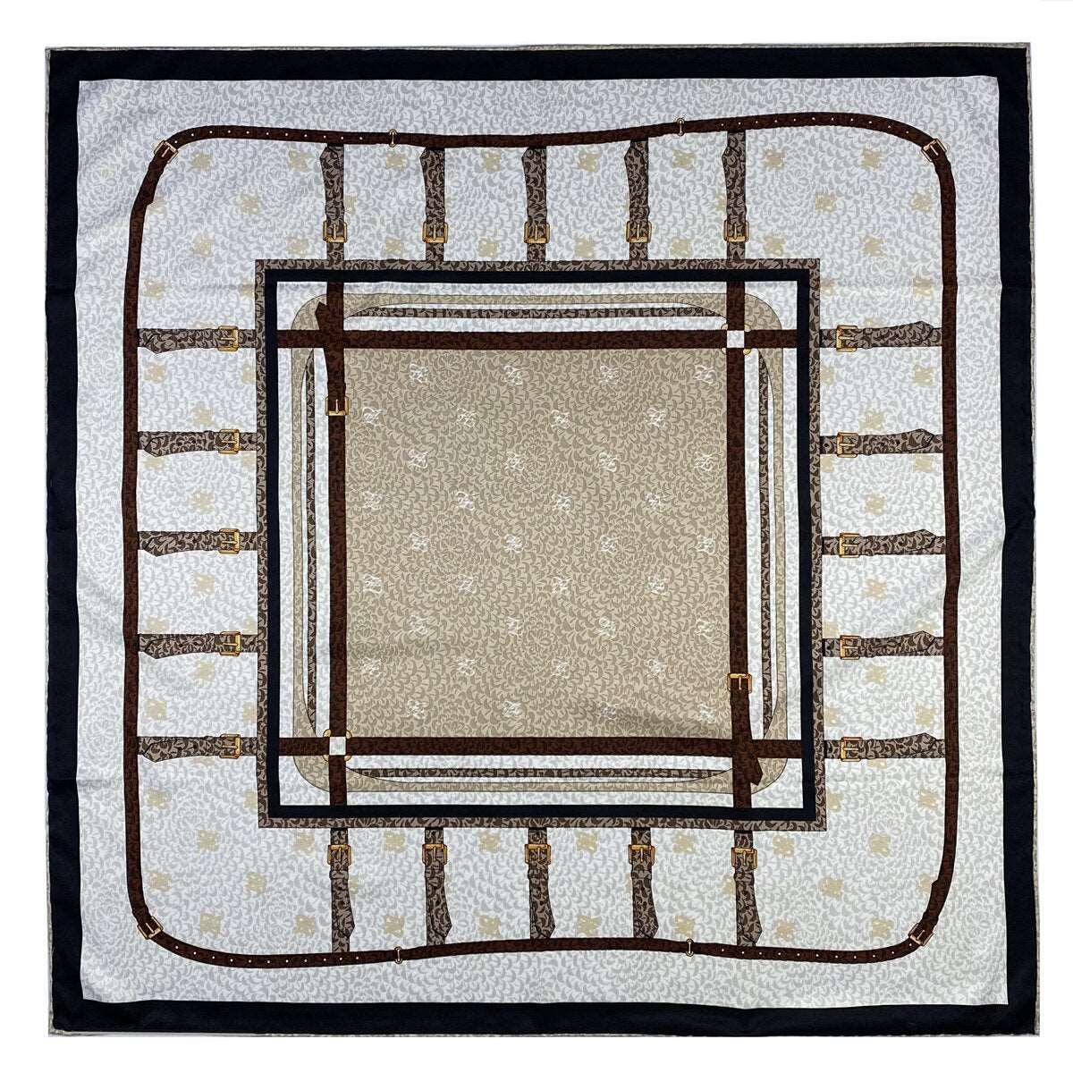 90cm Three Giraffes Brand Hijab Scarf Women Bandana Handmade Curled Twill Silk Square Scarf Luxury Foulard Head Scarves Shawl