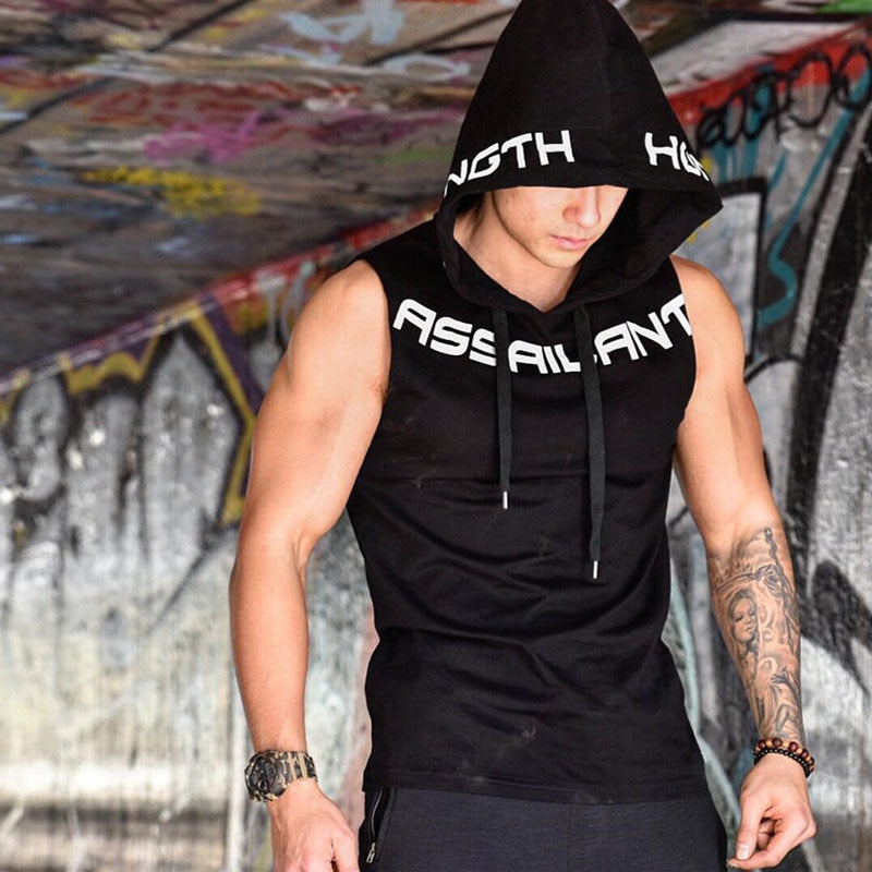Trendy Fitness Clothes for Casual Comfort Mens Cotton Hoodie fitness bodybuilding tank top men Trend Tees Shirt Casual vest