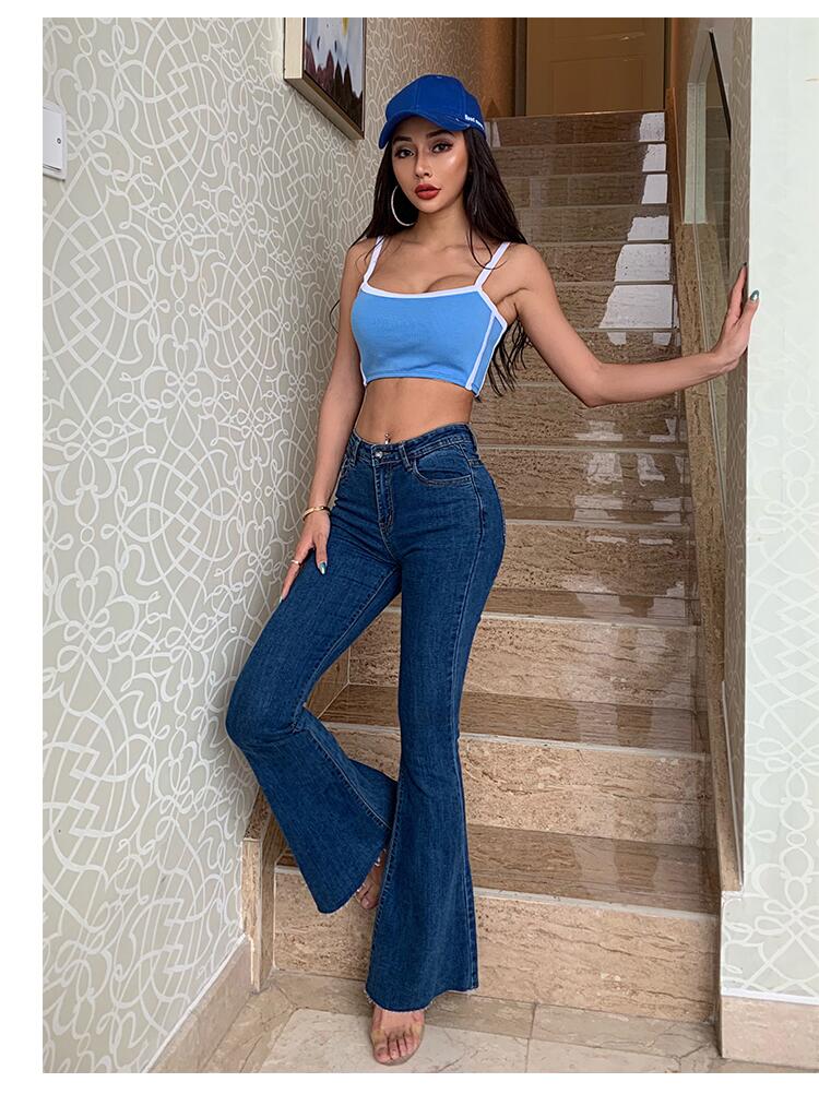 Flare Jeans Pants Women’s Vintage Denim Jeans Women High Waist Fashion Stretch tall and thin Trousers streetwear retro Jeans