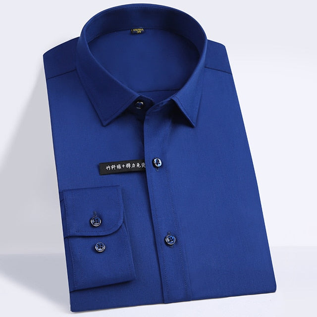 Men's Regular-fit Long Sleeve Stretch Easy Care Shirt Formal Business Office/Working Wear