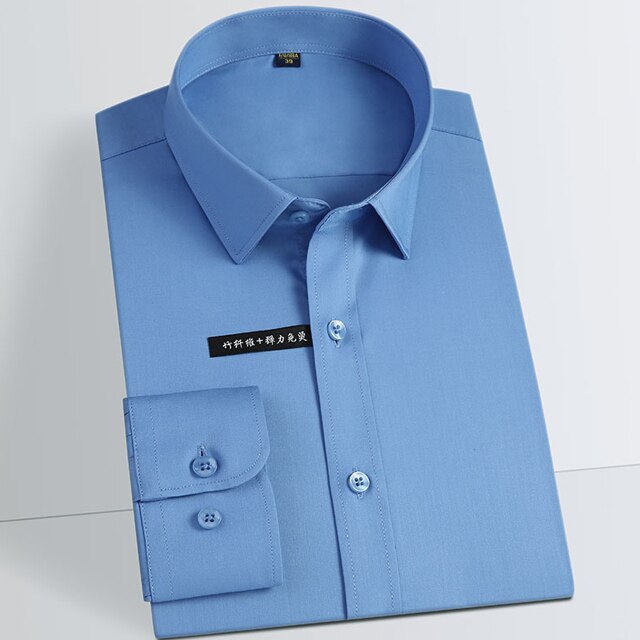 Men's Regular-fit Long Sleeve Stretch Easy Care Shirt Formal Business Office/Working Wear