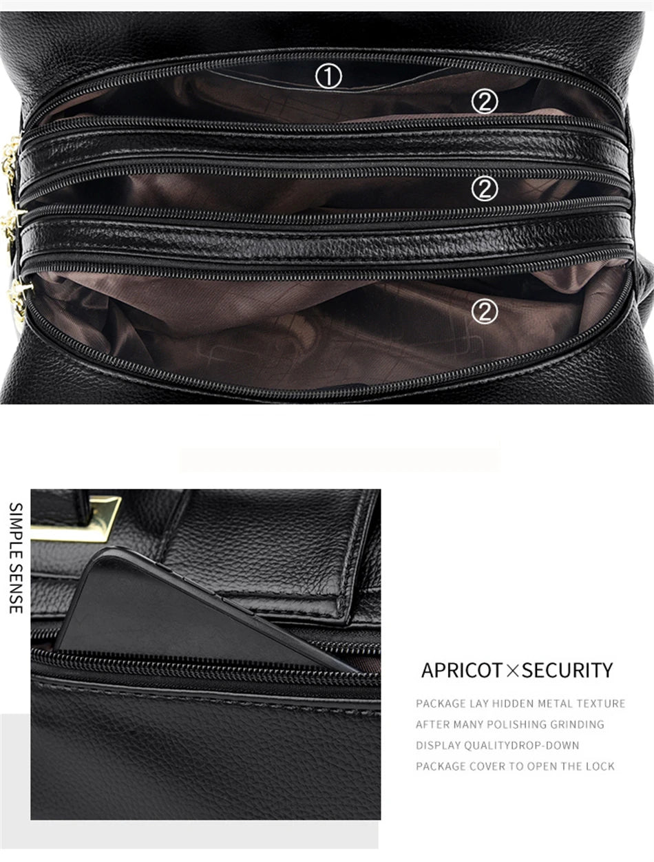 Multi Layered Women's Premium Leather Handbags Luxury Designer Bags