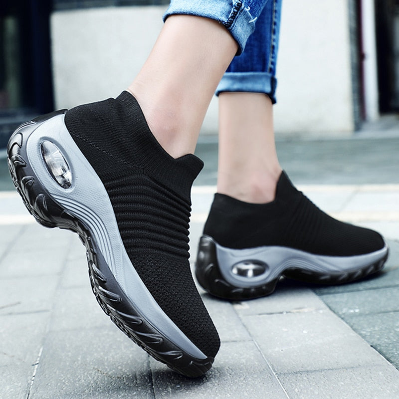 Hyper-Soft Women's Orthopedic Sneakers Platform White, Black, Red Walking Shoes for Women