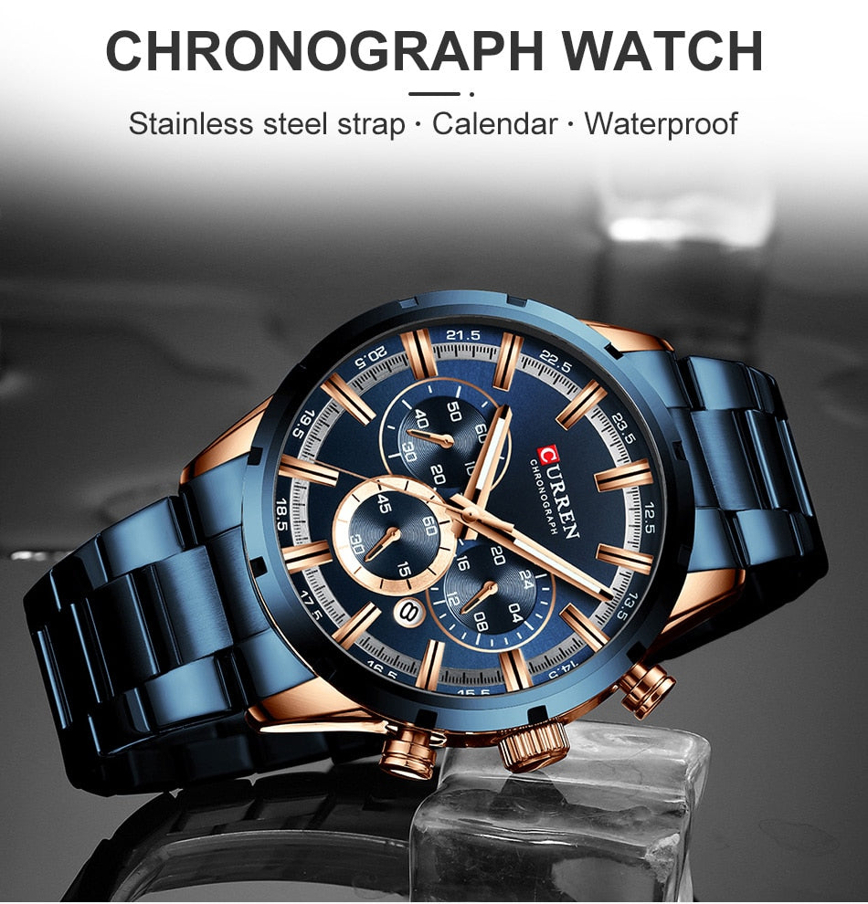 Men Watch Top Luxury Brand Sports Quartz | Waterproof Chronograph Wristwatch | Relogio Masculino