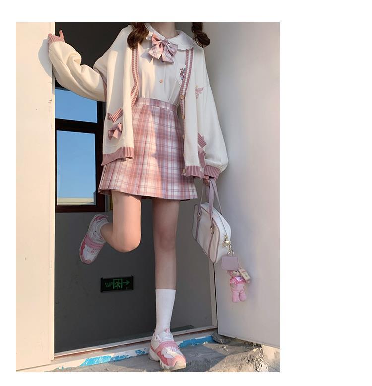 Japanese Style Sweet Knitted Cardigans Embroidery Oversize Harajuku Female Cardigans Cute Loose Women's Sweater for Autumn and Winter