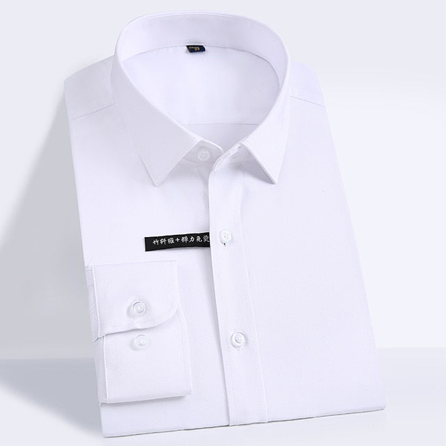 Men's Regular-fit Long Sleeve Stretch Easy Care Shirt Formal Business Office/Working Wear