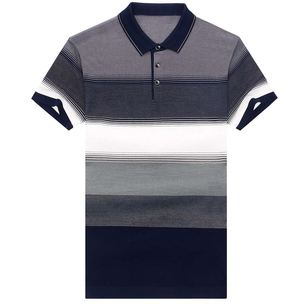 2022 Brand Short Sleeve Polo Tee Shirt Men Casual Summer Striped