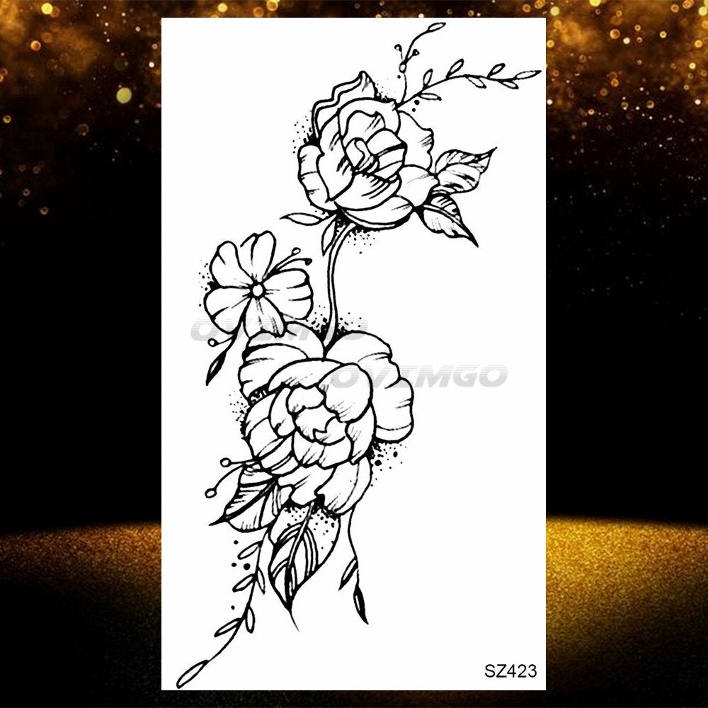 Small Purple Lavender Leaf Temporary Tattoos For Women Arm Clavicle Tatoo Sticker Watercolor Transferbale 3d Plants Tattoo Paper