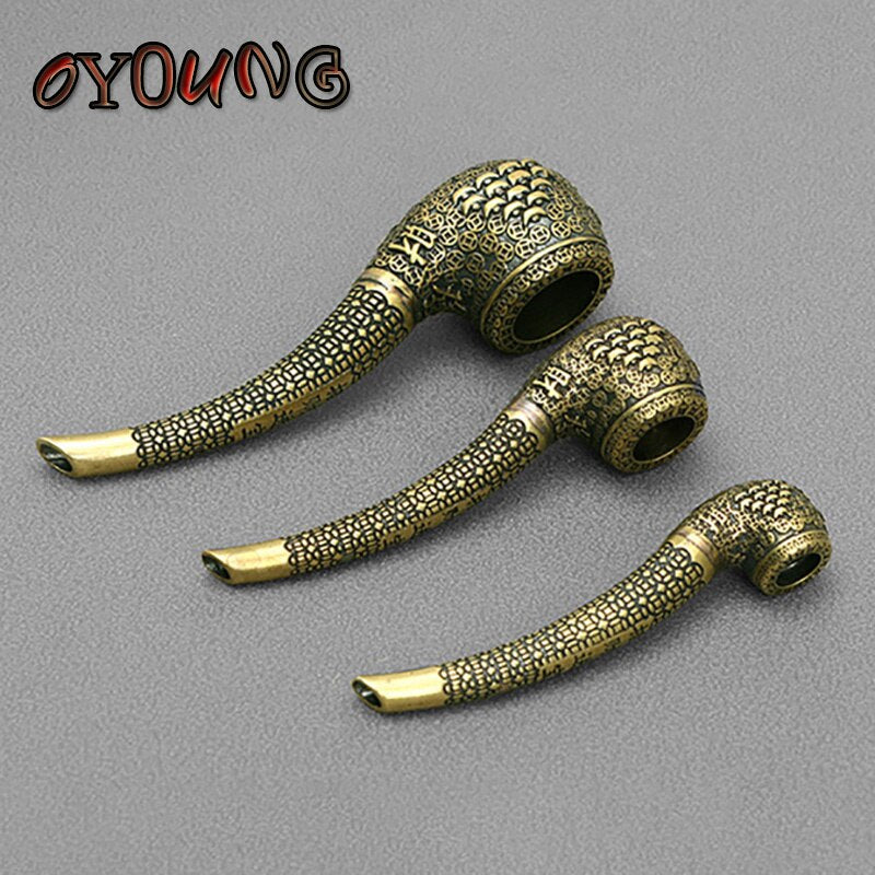 Pure Copper Ingot Lucky Tobacco Pipe Hand Made Brass Fortune And Treasure Smoking Pipe Mouthpiece Cigarette Husband Father Gift