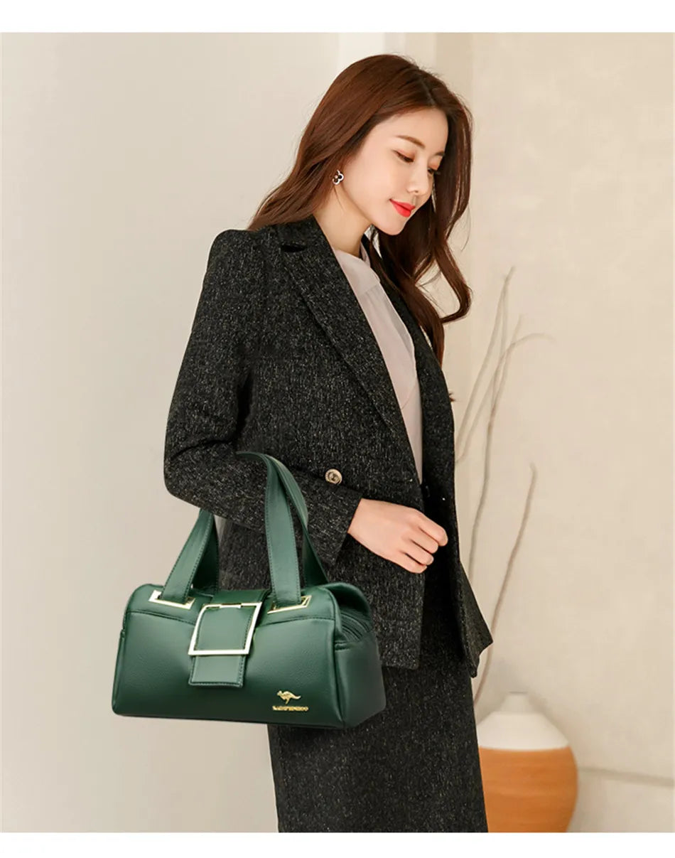 Multi Layered Women's Premium Leather Handbags Luxury Designer Bags