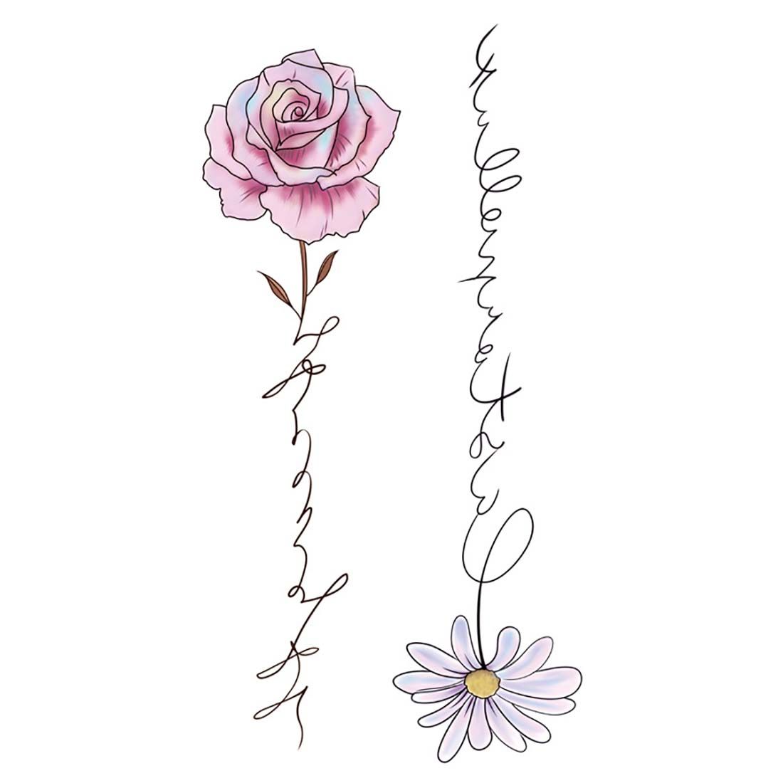 3D Water Transfer Sticker Body Tattoo Sticker Waterproof Temporary Decal Leg Body Art Tattoo Flower Removable Cover Scar