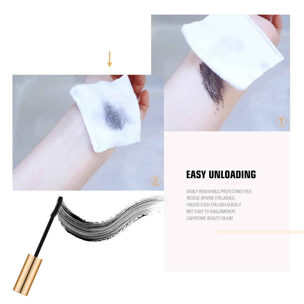 3D Mascara Lengthening Black Lash Eyelash Extension Eye Lashes Brush Beauty Makeup Long-wearing Gold Color O.TWO.O Mascara