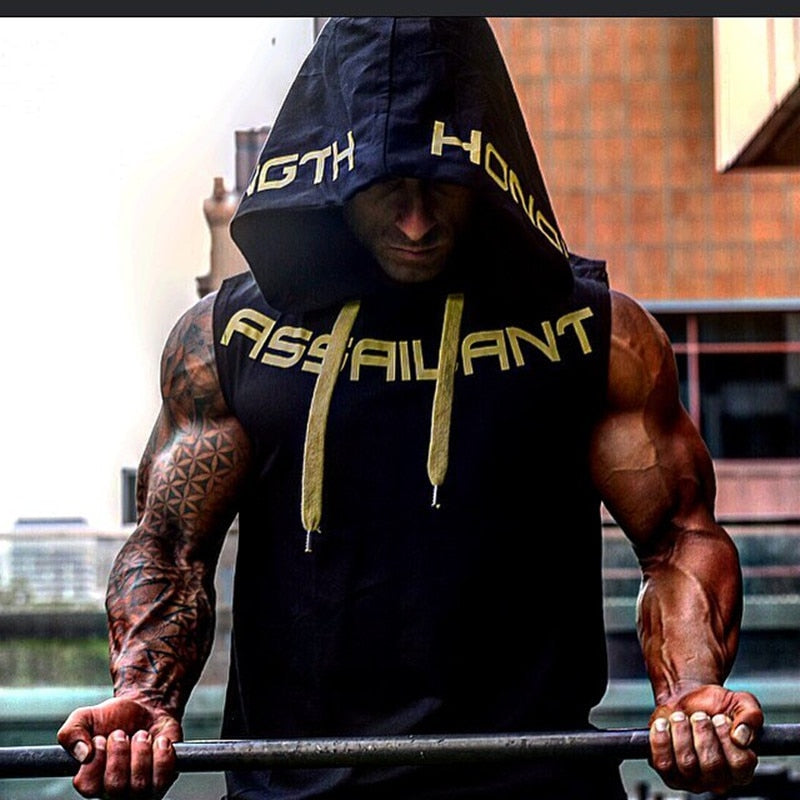 Trendy Fitness Clothes for Casual Comfort Mens Cotton Hoodie fitness bodybuilding tank top men Trend Tees Shirt Casual vest