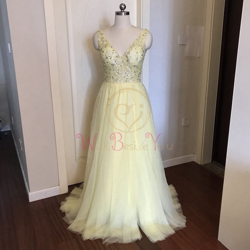 Beading Prom cocktail Dresses 2023 Plus Size Pink High Split Tulle Sweep Train Sleeveless Evening Gown A-line Lace Up Backless Vestido De