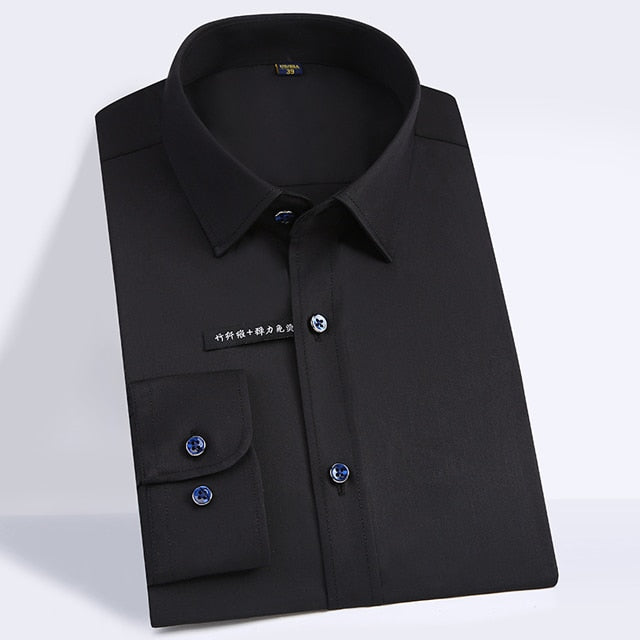 Men's Regular-fit Long Sleeve Stretch Easy Care Shirt Formal Business Office/Working Wear