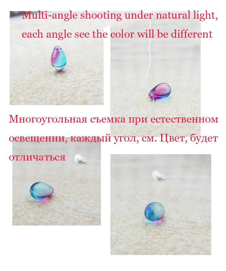 Transparent Chain Ocean Sea Invisible Transparent Fishing Line Short Chain Beach Pendants Transparent Necklace