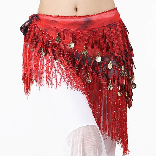 Oriental Coins Belt Women Belly Dance Costumes Accessories Sequin Tassel Hip Scarf Belly Dance Belt Hip Scarf Bellydance
