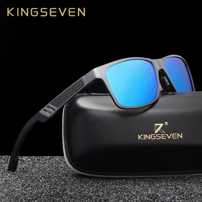 KINGSEVEN Men Polarized Sunglasses For Men Aluminum Magnesium Sun Glasses Driving Glasses Rectangle Shades For Men Oculos masculino Male