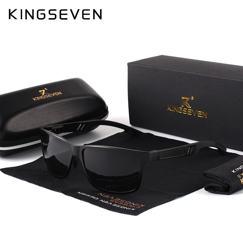 KINGSEVEN Men Polarized Sunglasses For Men Aluminum Magnesium Sun Glasses Driving Glasses Rectangle Shades For Men Oculos masculino Male