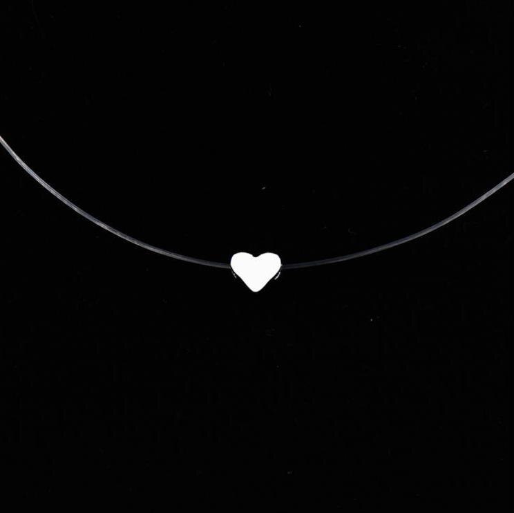 Transparent Chain Fishing Line Invisible Women Zircon Pendants Necklace Jewelry Transparent necklace