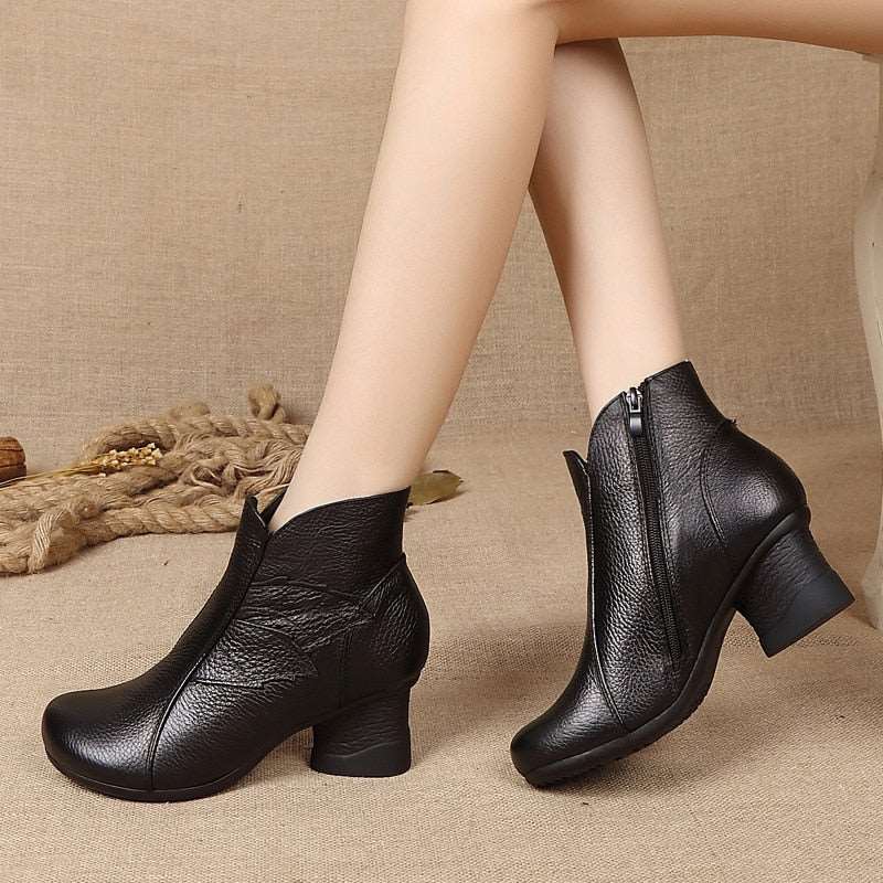 Autumn Winter Woman Genuine Leather Ankle Boots