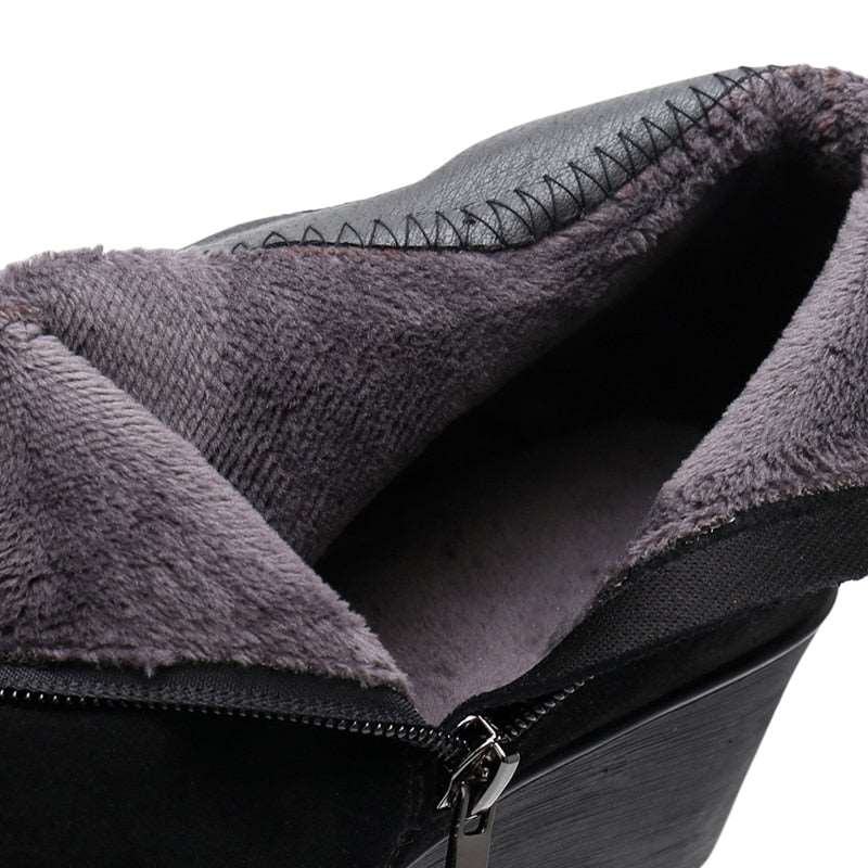 2023 Genuine Leather Warm Winter Ankle Boots