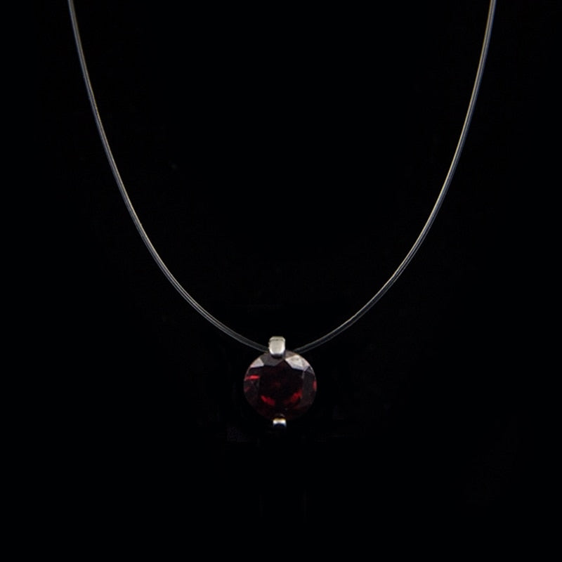 Transparent Chain Fishing Line Necklace Women Rhinestone Choker Invisible Chain Pendant Transparent necklace Collier Femme Jewelry