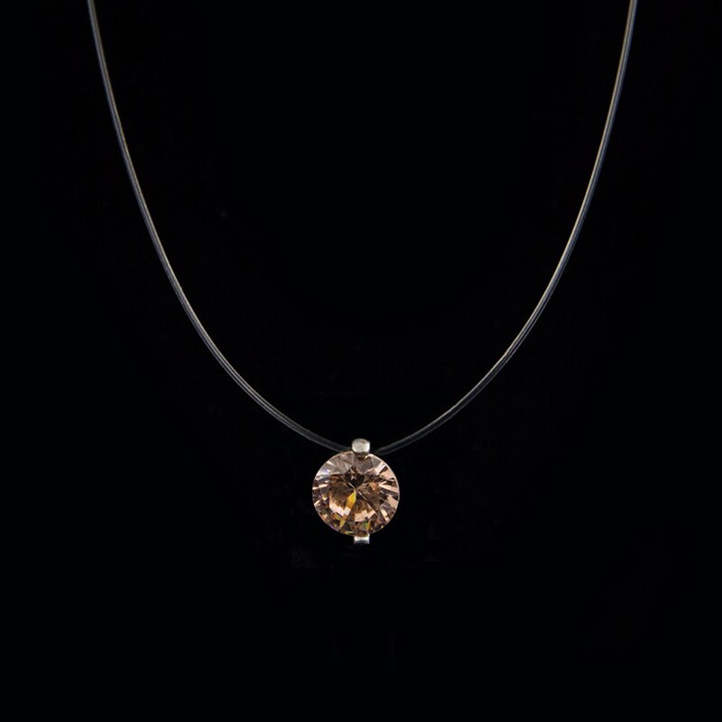 Transparent Chain Fishing Line Necklace Women Rhinestone Choker Invisible Chain Pendant Transparent necklace Collier Femme Jewelry