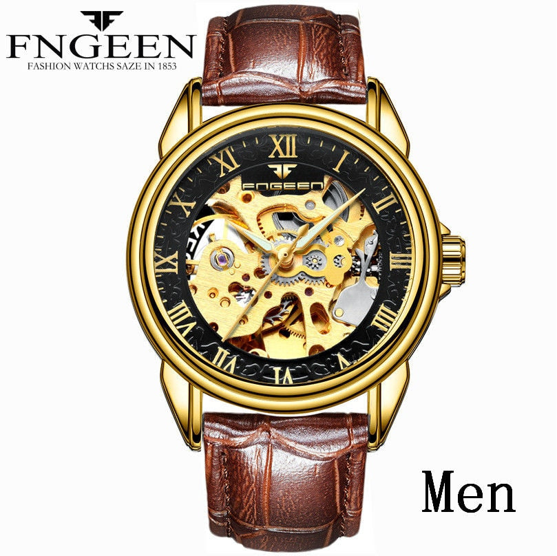Men's Luxury Automatic Mechanical Watch | Tourbillon Clock | Gold Fashion Skeleton | Top Brand Wristwatch