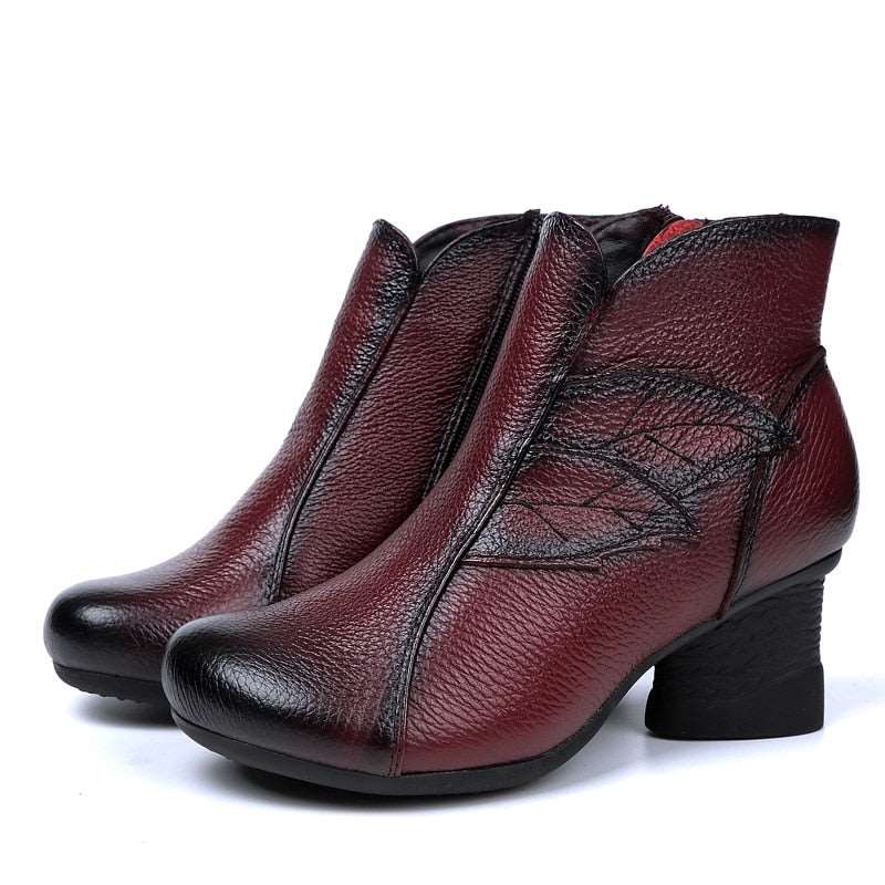 Autumn Winter Woman Genuine Leather Ankle Boots