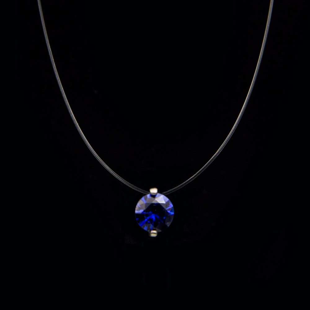 Transparent Chain Fishing Line Necklace Women Rhinestone Choker Invisible Chain Pendant Transparent necklace Collier Femme Jewelry