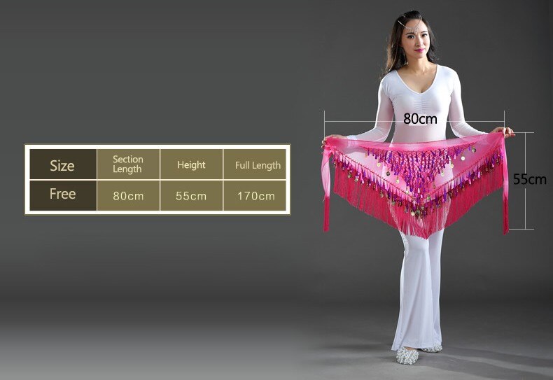 Oriental Coins Belt Women Belly Dance Costumes Accessories Sequin Tassel Hip Scarf Belly Dance Belt Hip Scarf Bellydance