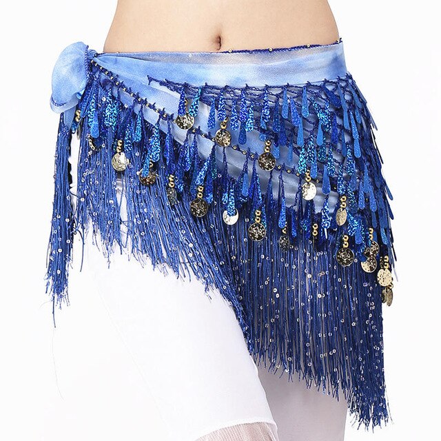 Oriental Coins Belt Women Belly Dance Costumes Accessories Sequin Tassel Hip Scarf Belly Dance Belt Hip Scarf Bellydance
