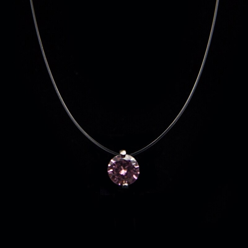 Transparent Chain Fishing Line Necklace Women Rhinestone Choker Invisible Chain Pendant Transparent necklace Collier Femme Jewelry