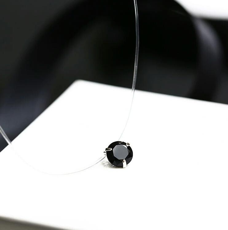 Transparent Chain Fishing Line Invisible Women Zircon Pendants Necklace Jewelry Transparent necklace