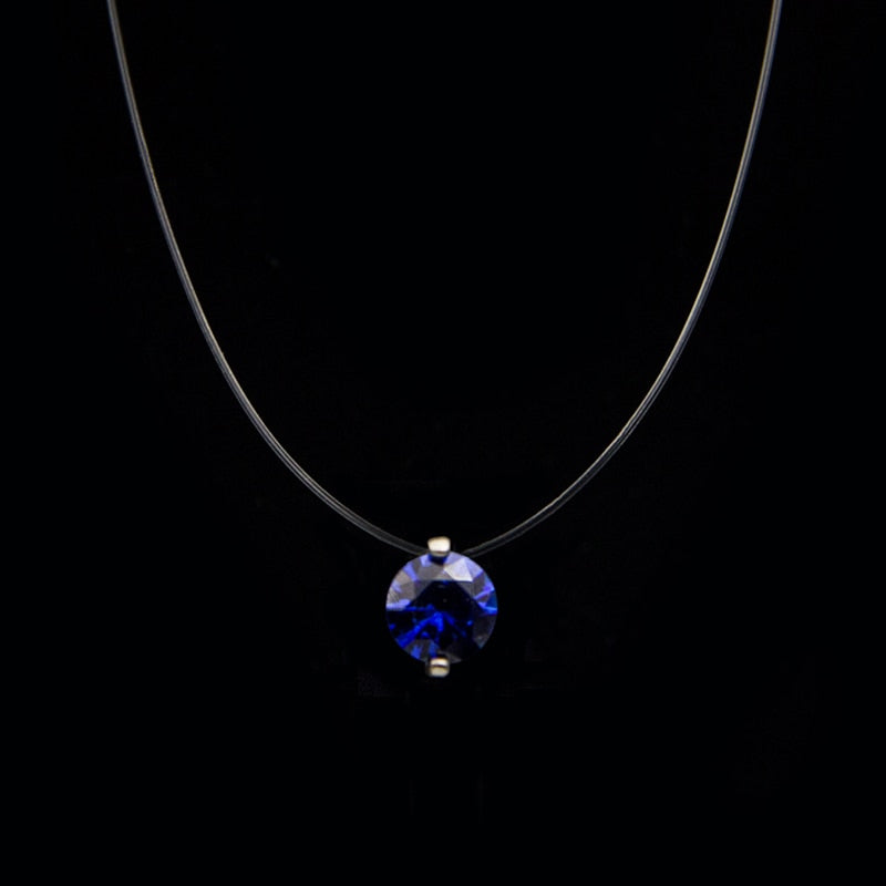 Transparent Chain Fishing Line Necklace Women Rhinestone Choker Invisible Chain Pendant Transparent necklace Collier Femme Jewelry