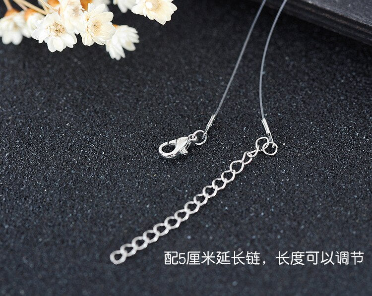 Transparent Chain Ocean Sea Invisible Transparent Fishing Line Short Chain Beach Pendants Transparent Necklace