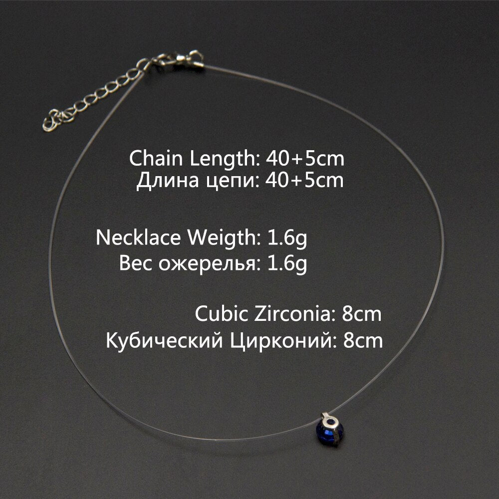 Transparent Chain Fishing Line Necklace Women Rhinestone Choker Invisible Chain Pendant Transparent necklace Collier Femme Jewelry