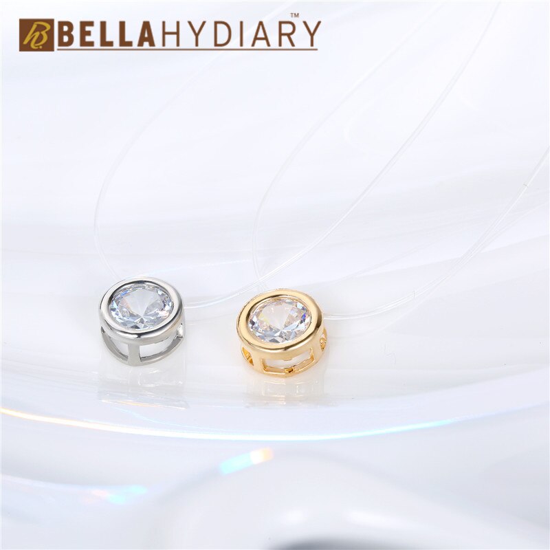 Transparent Chain Chocker Invisible Chain Fishing Line Transparent Necklace Crystal Rhinestone Choker Necklace Pendant On Line Neck