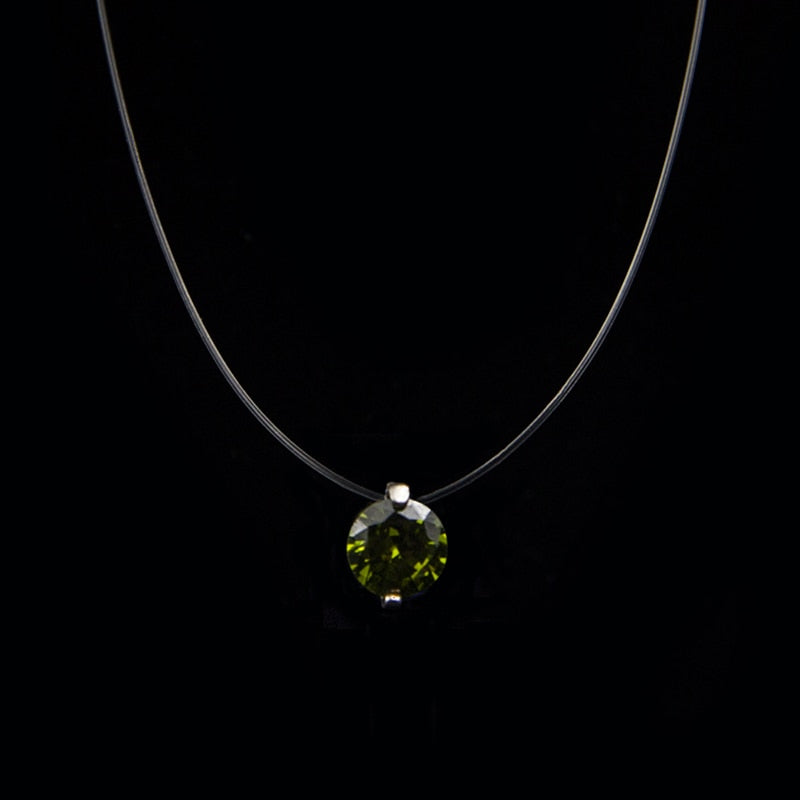 Transparent Chain Fishing Line Necklace Women Rhinestone Choker Invisible Chain Pendant Transparent necklace Collier Femme Jewelry