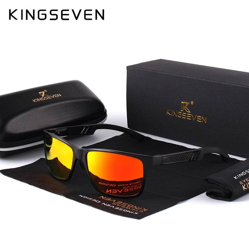 KINGSEVEN Men Polarized Sunglasses For Men Aluminum Magnesium Sun Glasses Driving Glasses Rectangle Shades For Men Oculos masculino Male