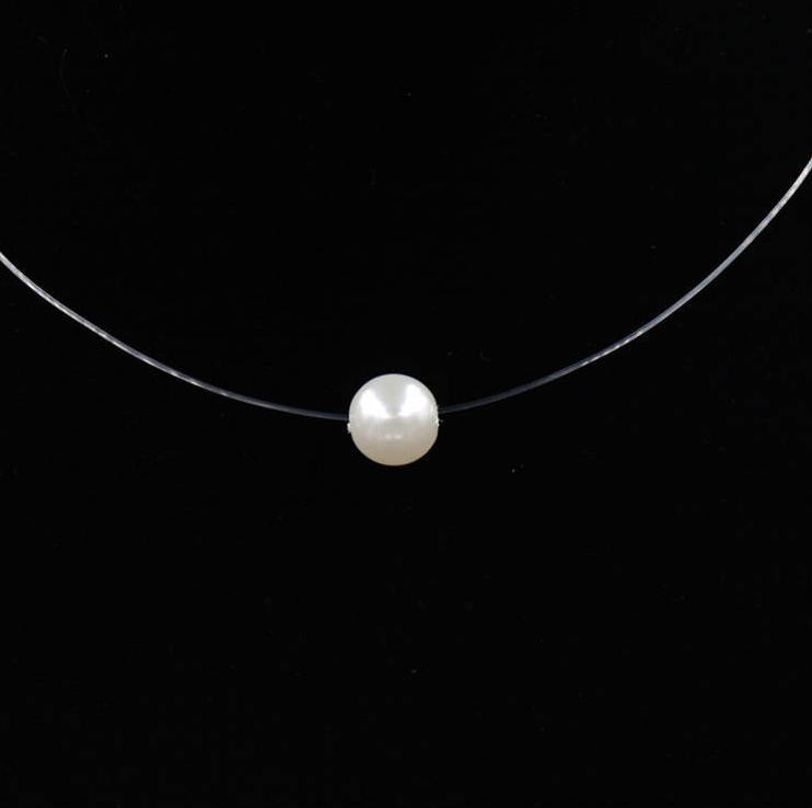Transparent Chain Fishing Line Invisible Women Zircon Pendants Necklace Jewelry Transparent necklace