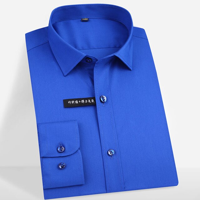 Men's Regular-fit Long Sleeve Stretch Easy Care Shirt Formal Business Office/Working Wear