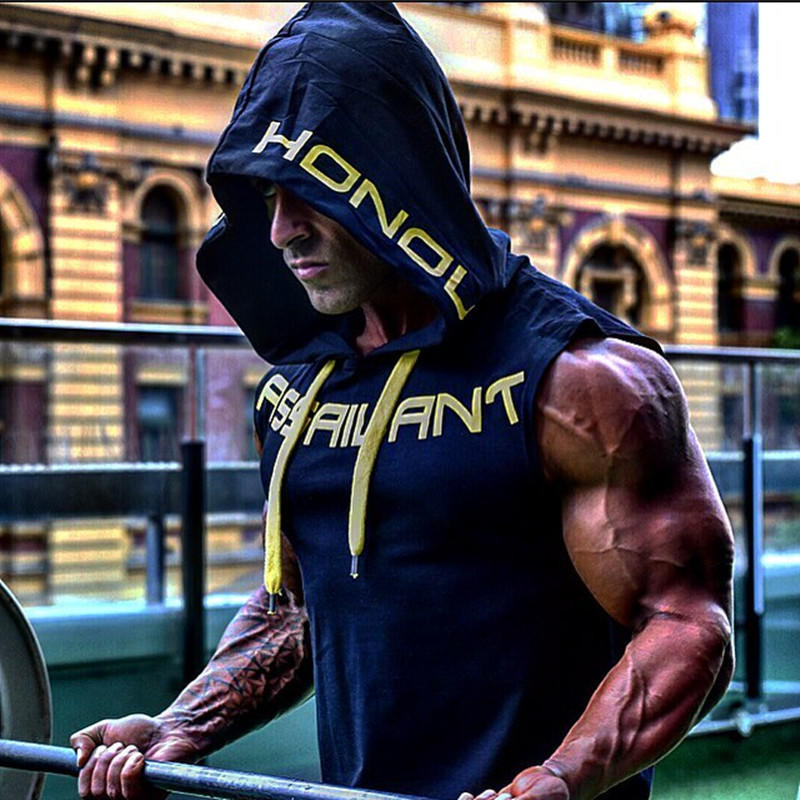 Trendy Fitness Clothes for Casual Comfort Mens Cotton Hoodie fitness bodybuilding tank top men Trend Tees Shirt Casual vest