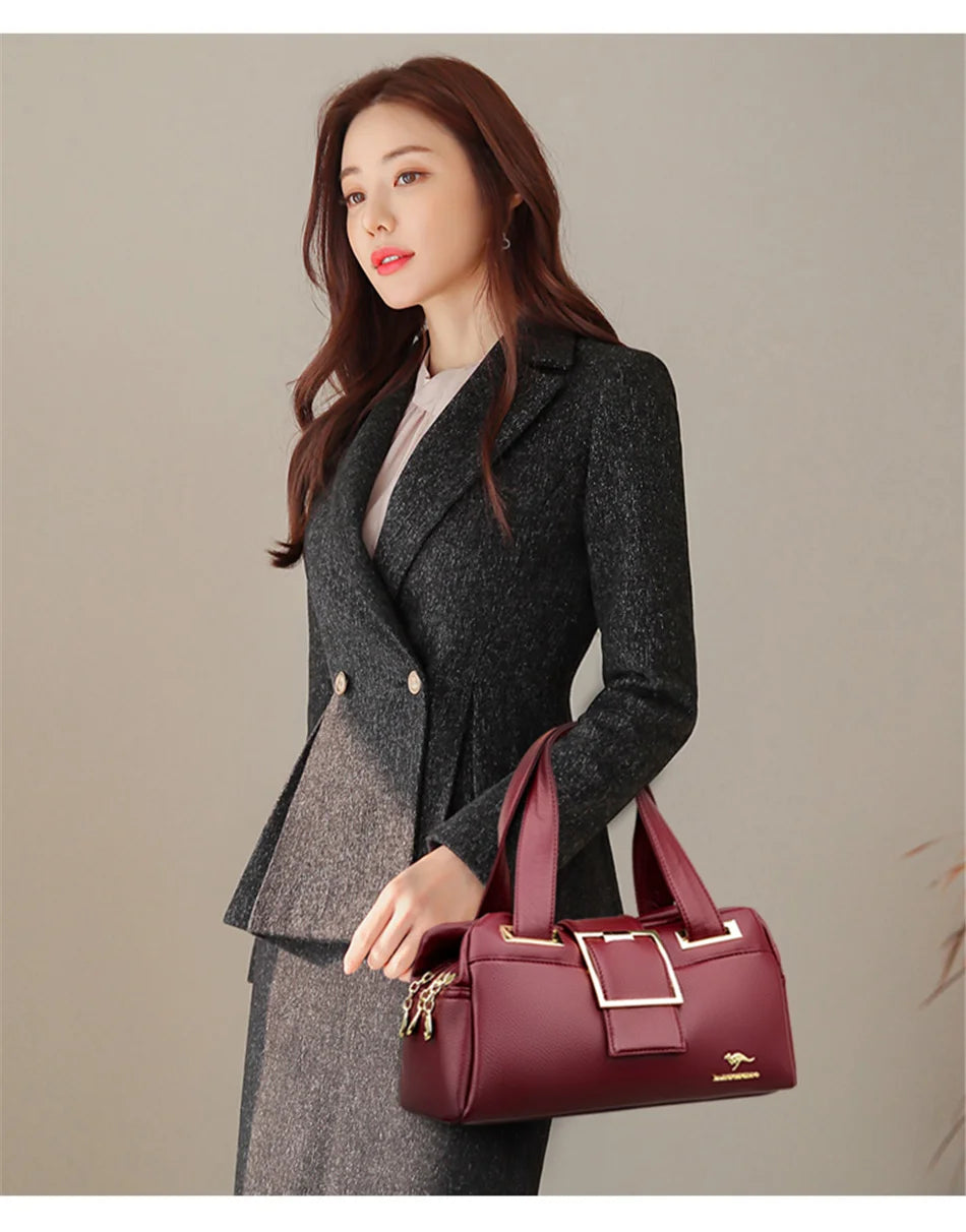 Multi Layered Women's Premium Leather Handbags Luxury Designer Bags